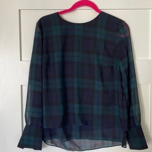 Blackwatch plaid blouse